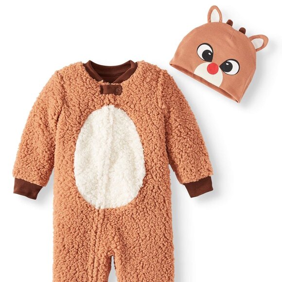 Rudolph Red Nosed Reindeer Union Suit Pajamas - Infant and Toddler - 6M-5T, NWT - Picture 2 of 4